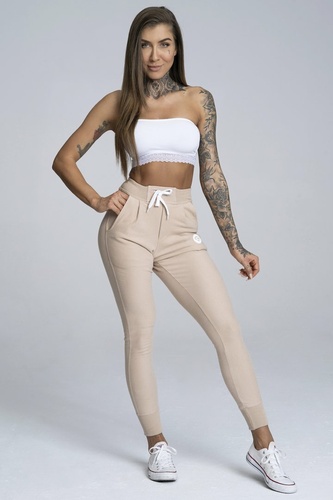 Gym Glamour Tepláky Boyfriend Beige