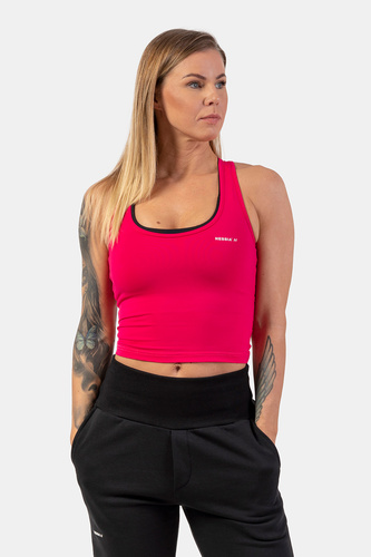 Nebbia Sportovní slim-fit crop tílko 422 - pink - L